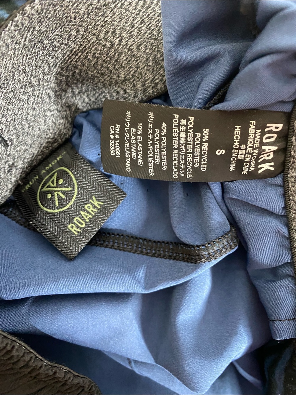 Roark Striped Blue and Black Run Amok Shorts - Picture 4 of 4